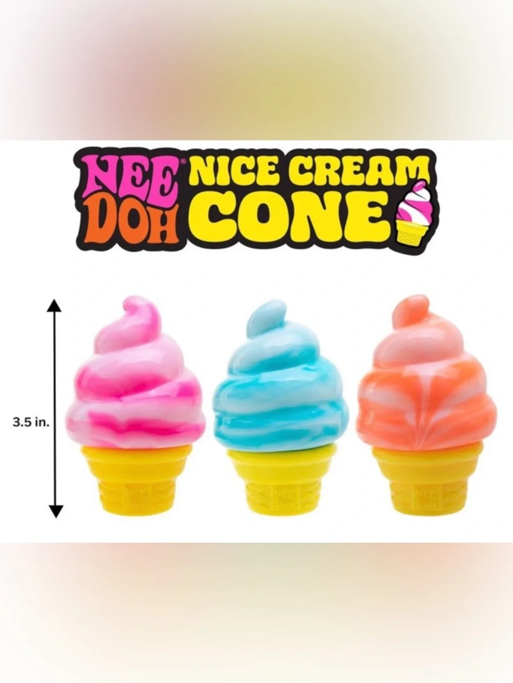SCHYLLING NEEDOH Blue Nice Cream Cone Squishy Toy TRENDING EVERYWHERE New In Box